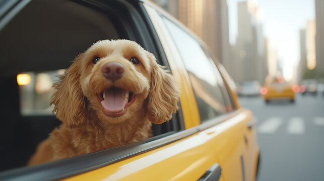 Dog in taxi